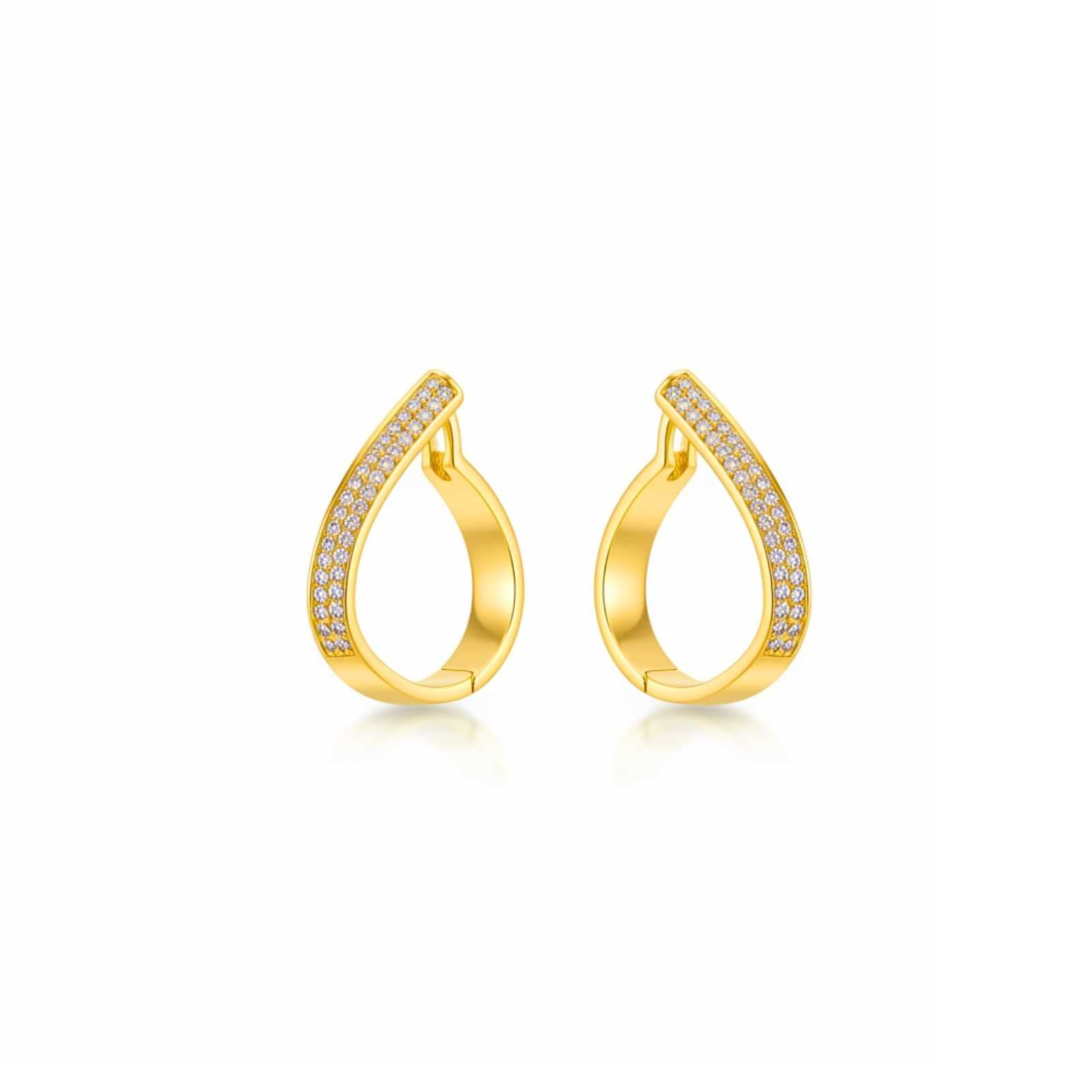 Line Gold Plated C Hoop Earrings For Women