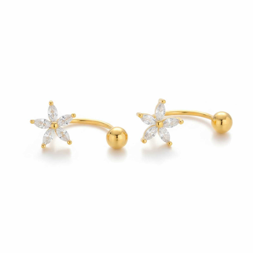 Flower Gold Plated Earrings For Women