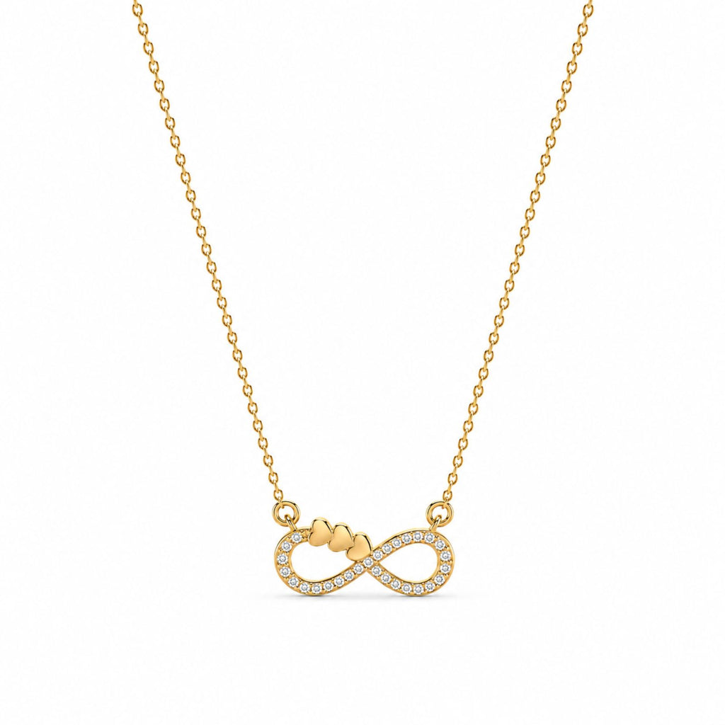 Zavera Gold Plated Crystal Infinity Heart Pendant For Women