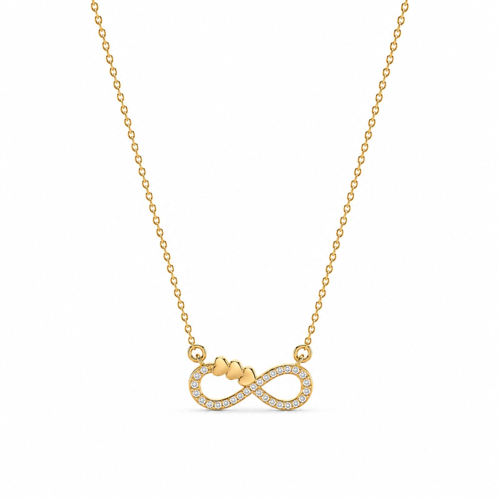 Zavera Gold Plated Crystal Infinity Heart Pendant For Women