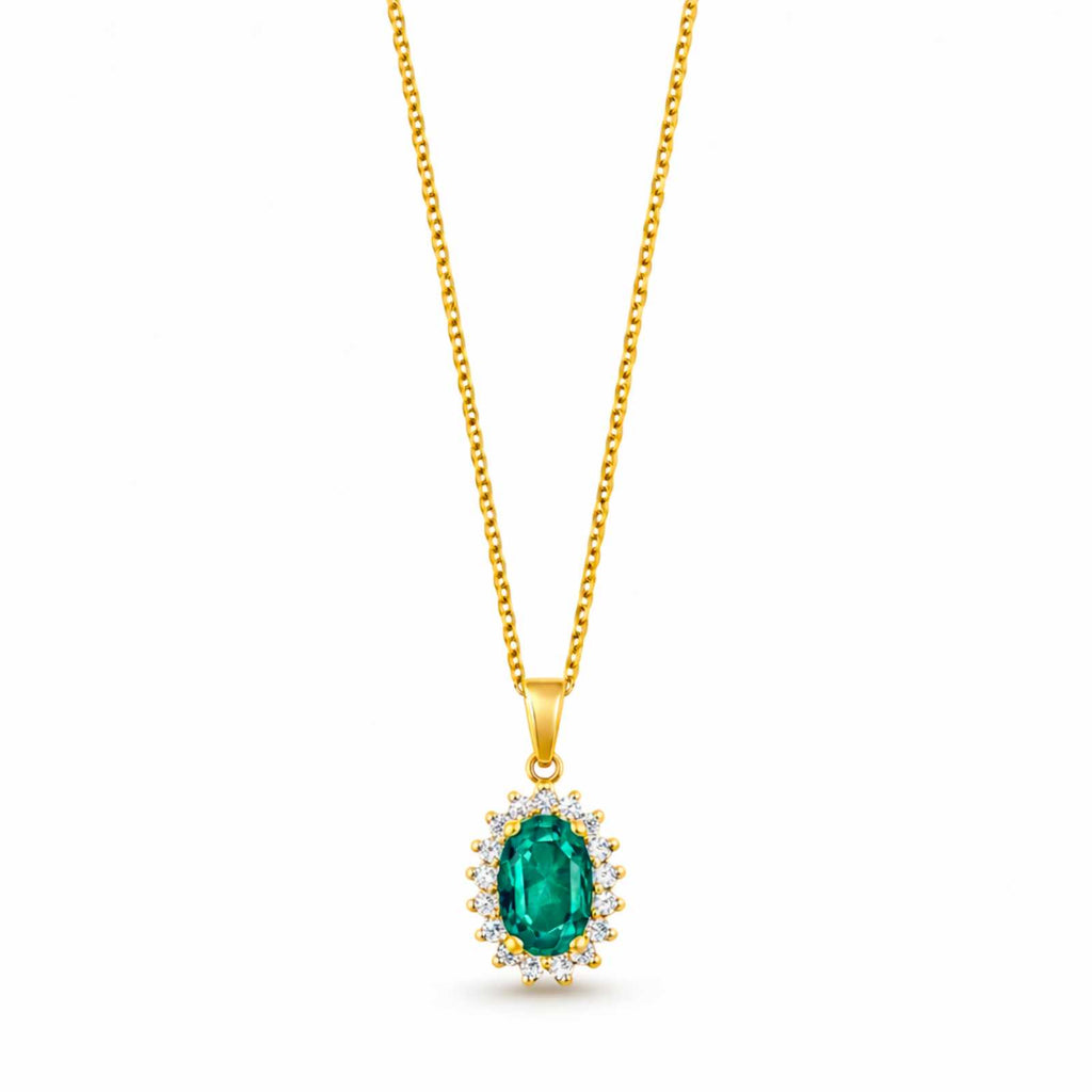 Zavera Gold Plated Black Heart Crystal Halo Pendant
