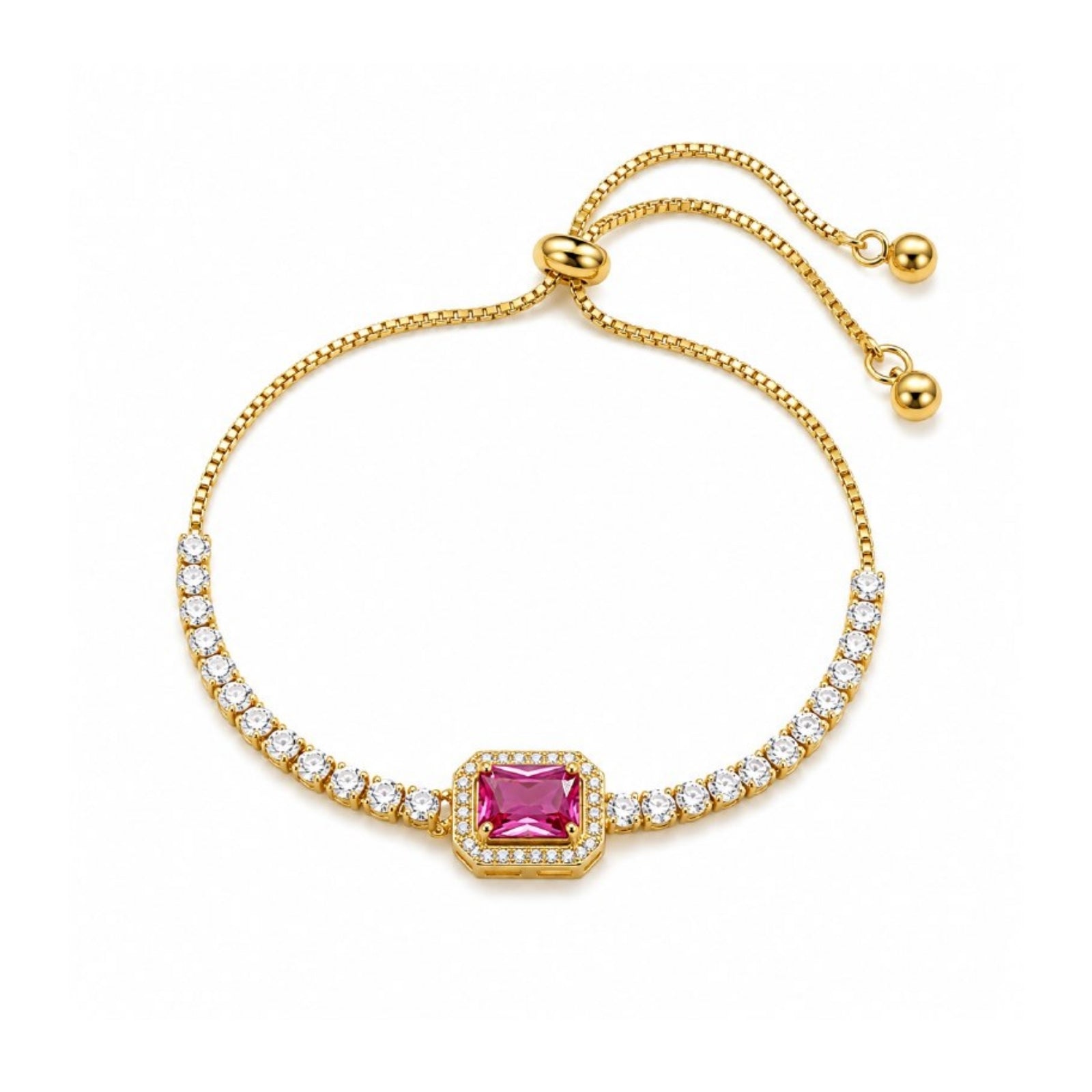 Zavera Gold Plated Pink Gemstone Bracelet for Women