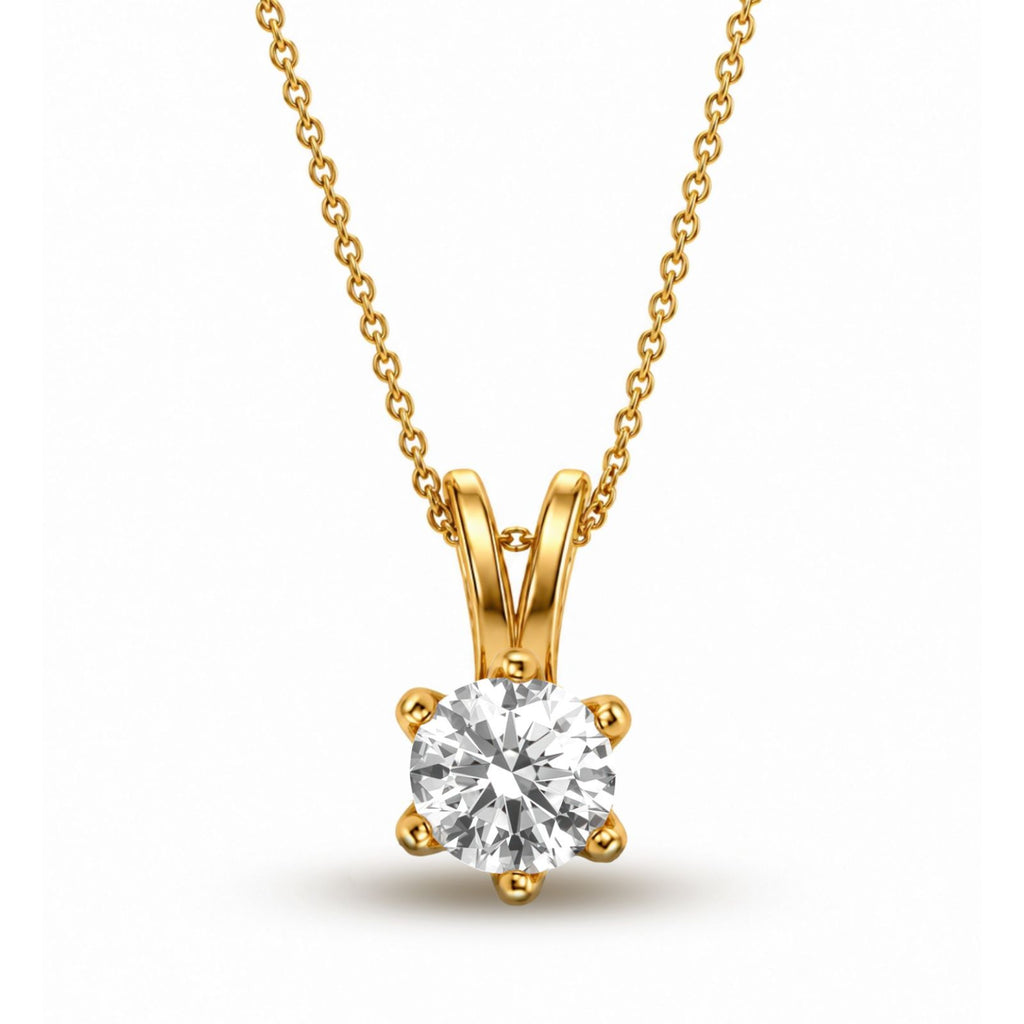 Zavera Gold Plated Elegant Round Diamond Pendant Necklace For Women