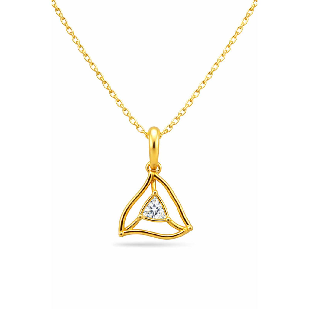 Zavera Triangle Minimal Design Pendant Gold Plated