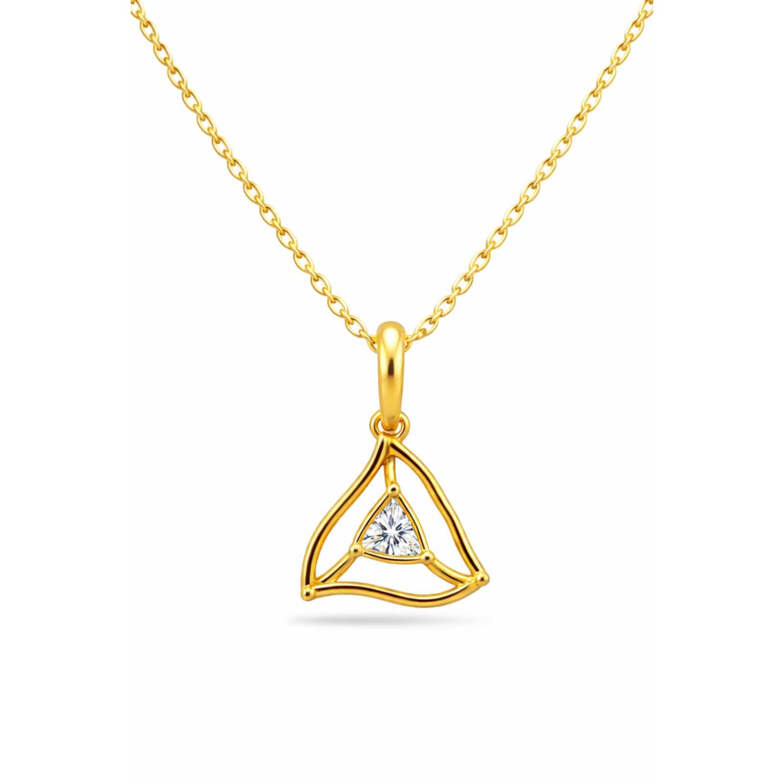 Zavera Triangle Minimal Design Pendant Gold Plated