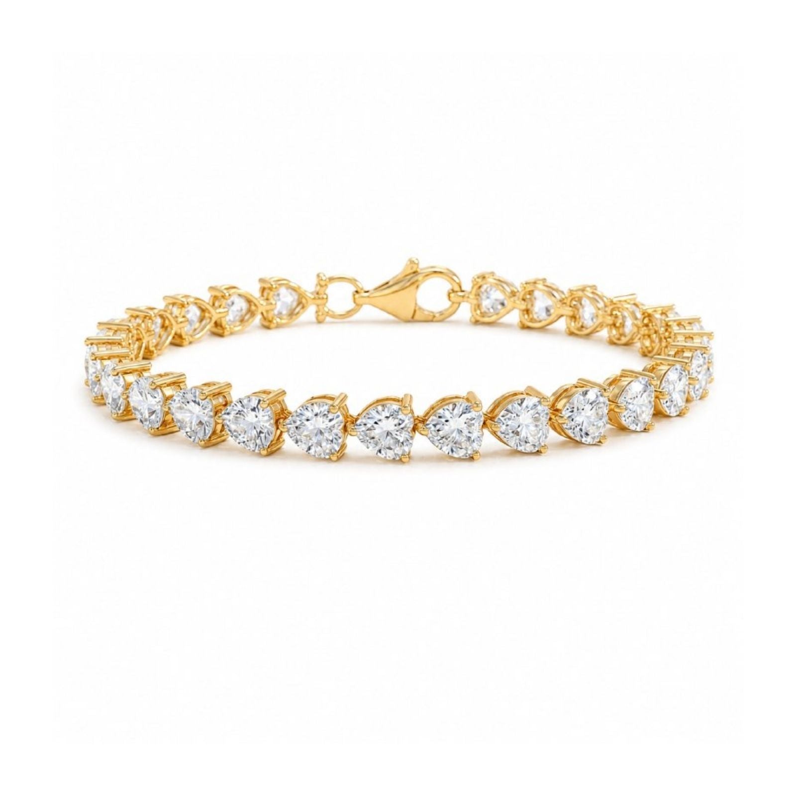 Zavera Gold Plated Heart Cut CZ Crystal Tennis Bracelet for Women