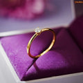 Zavera Gold Plated Solitaire Stone Adjustable Ring