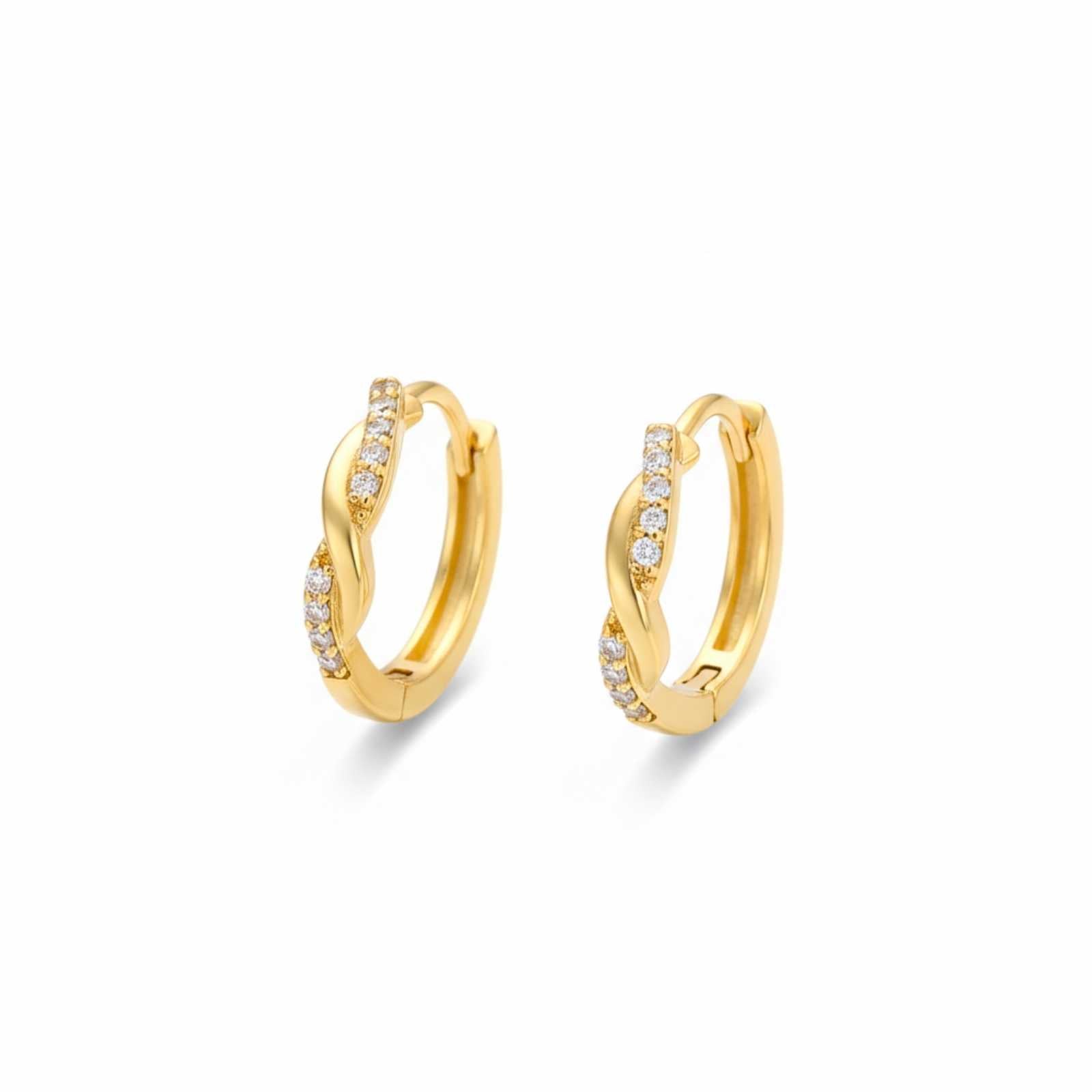 Twisted Gold Plated Hoop Earrings For Women