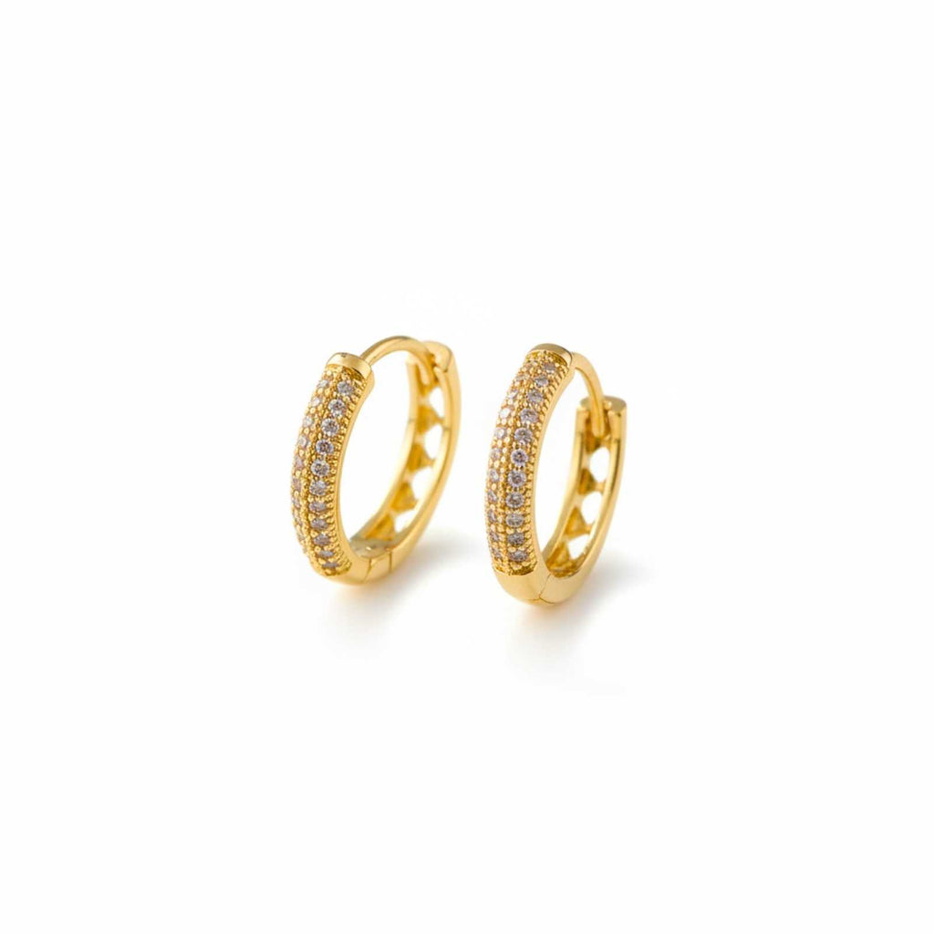 Classic CZ Gold Plated Hoop Earrings For Women