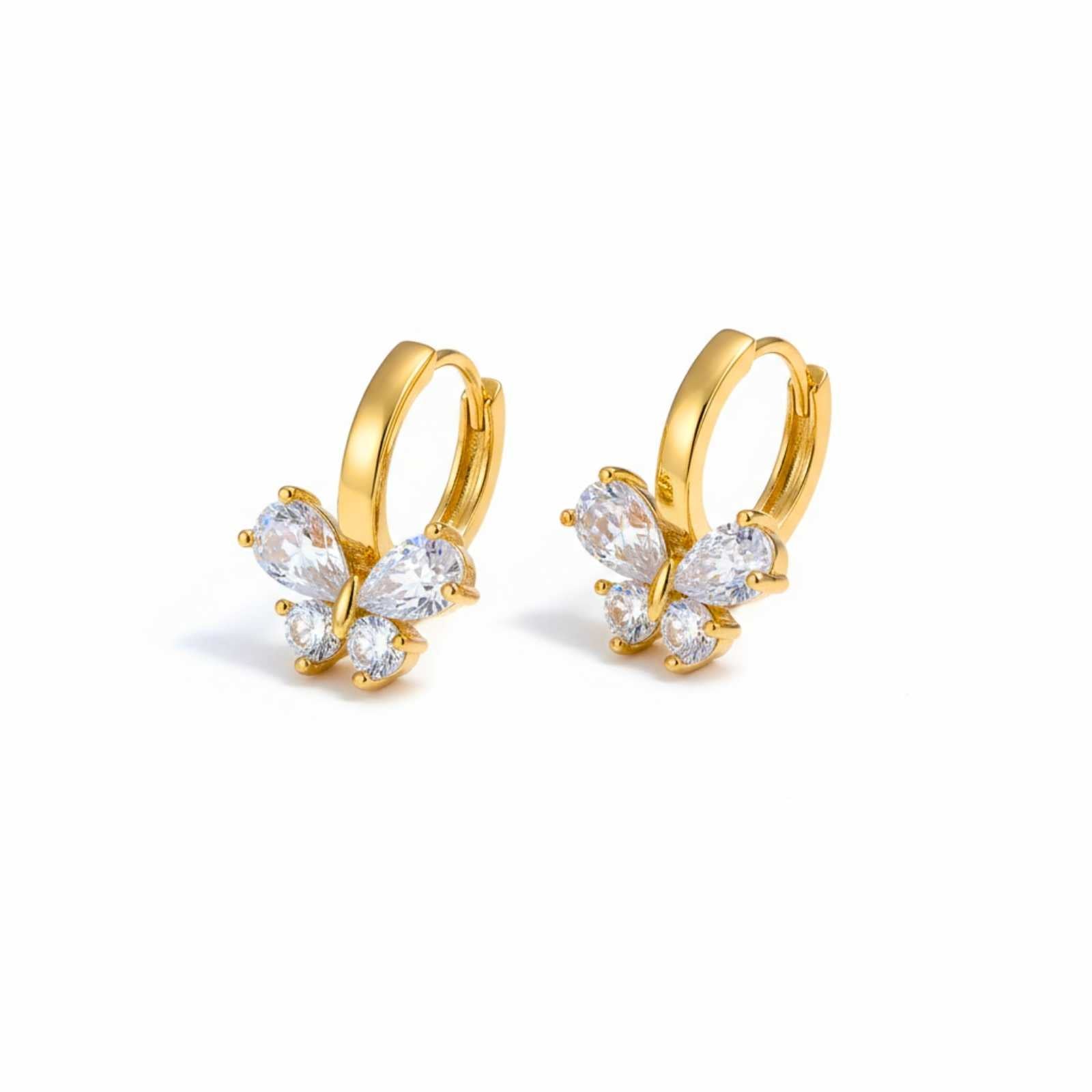 Elegant Butterfly Stone Gold Plated Earrings For Women