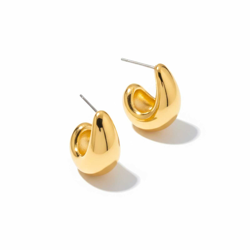 Modern Teardrop Gold Plated Stud Earrings For Women