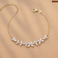 Zavera Gold Plated Marquise CZ Floral Cluster Vine Bracelet for Women