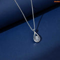 Silver Tone Teardrop American Diamond Pendant for Women