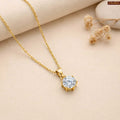 Zavera Round Solitaire Diamond Gold Plated Pendant