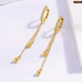 Elegant Chain Drop Gold Plated Hoop Earrings For Women