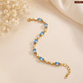 Zavera Gold Plated Elegant Blue Crystal Bracelet for Women