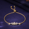 Elegant Floral Gold Plated Adjustable Bracelet For Women