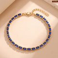 Zavera Gold Plated Royal Blue Stone Bracelet for Women