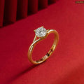 Zavera Gold Plated Twisted Band Stone Adjustable Ring