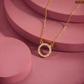 Zavera Gold Plated CZ Open Circle Pendant Necklace for Women