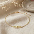 Elegant Oval Link Gold Plated Bracelet For Women