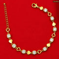 Zavera Gold Plated CZ Crystal Heart Link Bracelet for Women