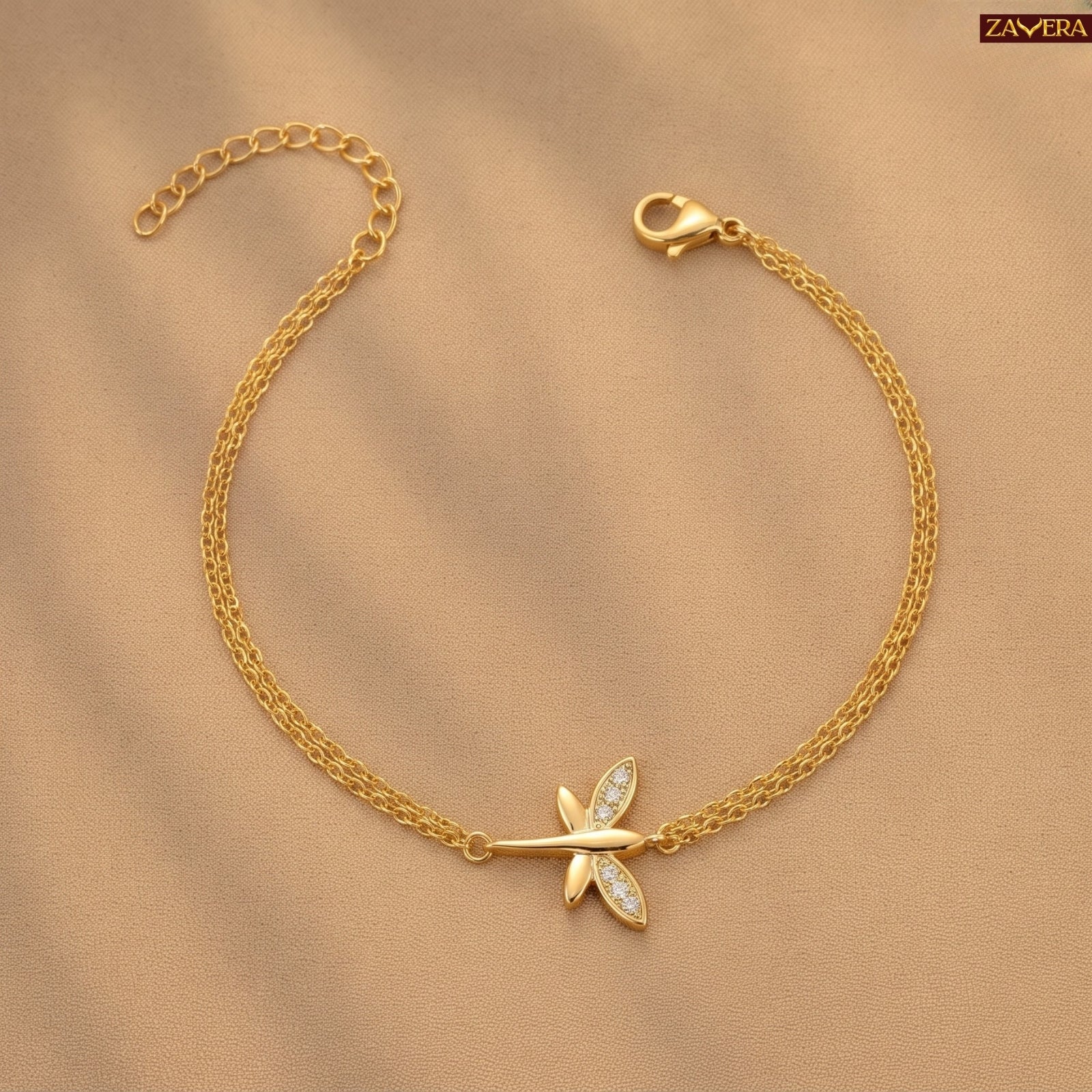 Zavera Gold Plated Butterfly Bracelet for Women