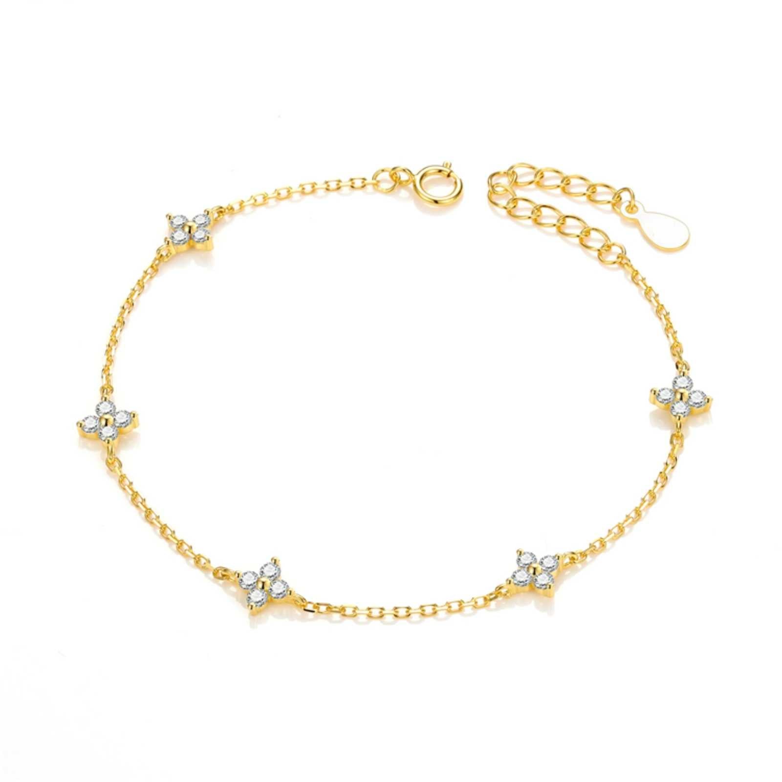 Delicate Star Stone Gold Plated Bracelet For Women
