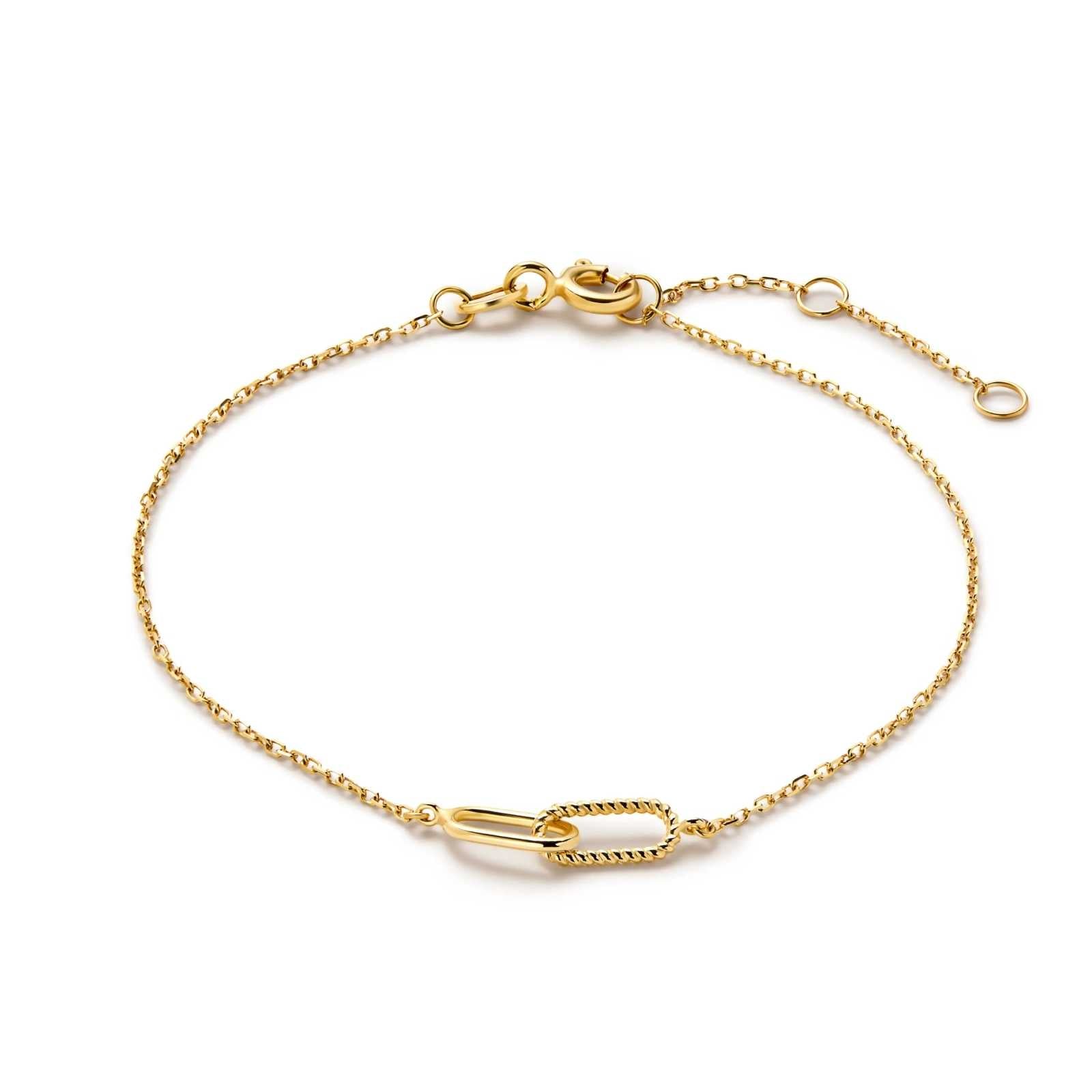 Elegant Oval Link Gold Plated Bracelet For Women