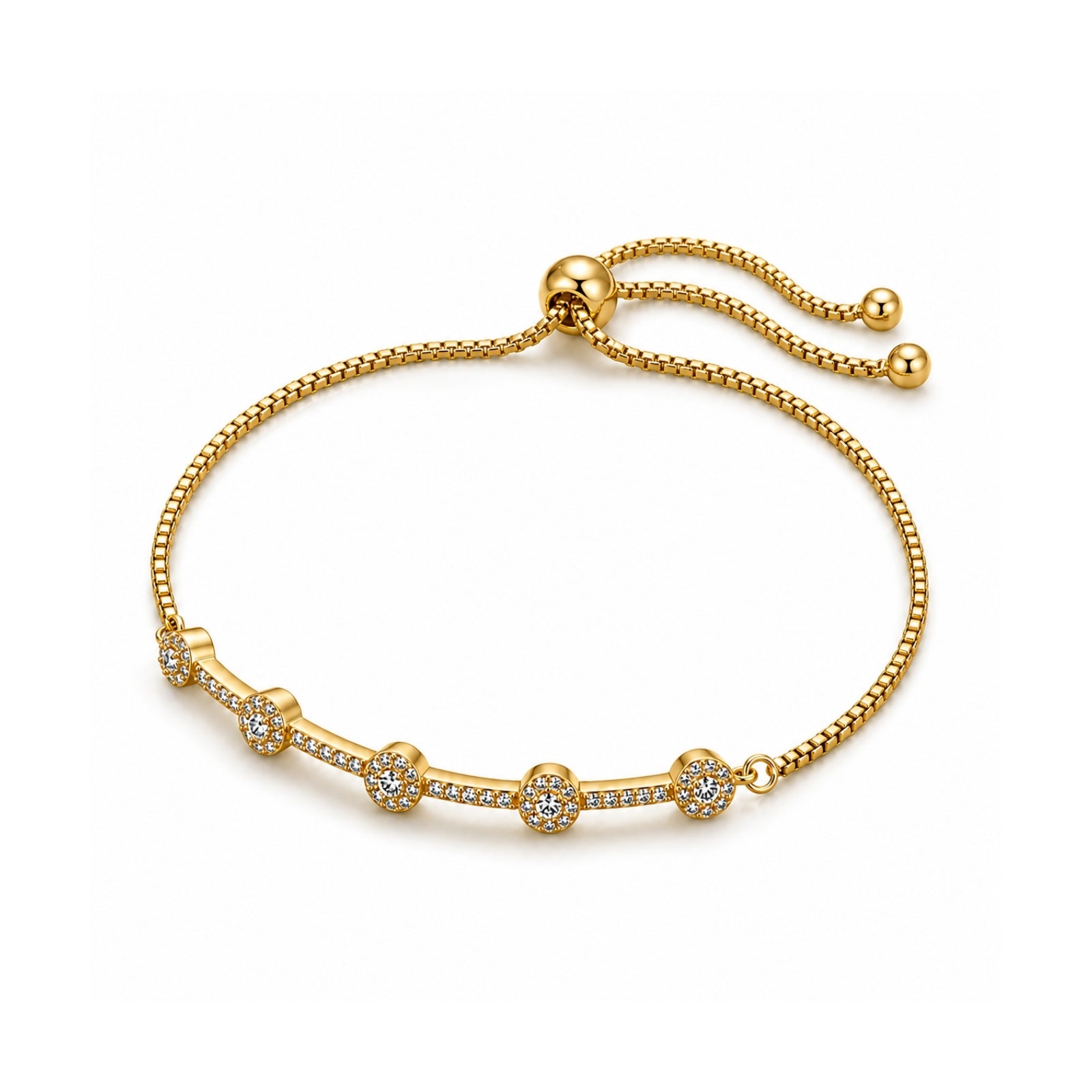 Zavera Premium Gold Plated American Diamond Bracelet for Women