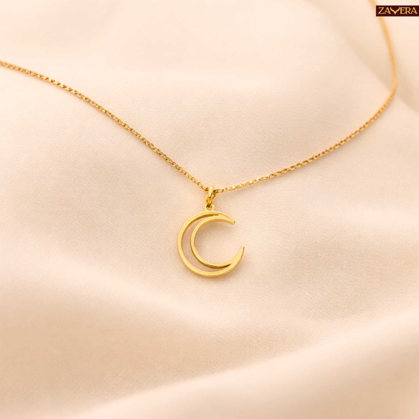 Charming Moon Gold Plated Pendant for Women