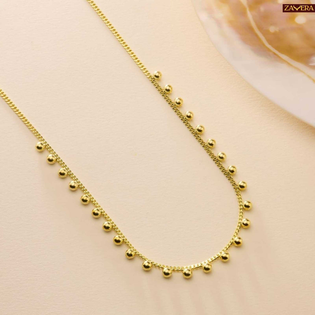 Minimalist Sequined Tiny Beads Gold Plated Necklace For Women