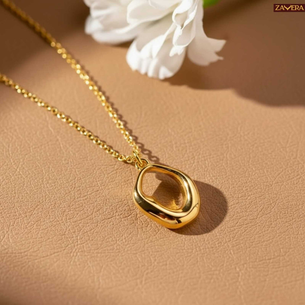 Minimal Gold Abstract Pendant for Women