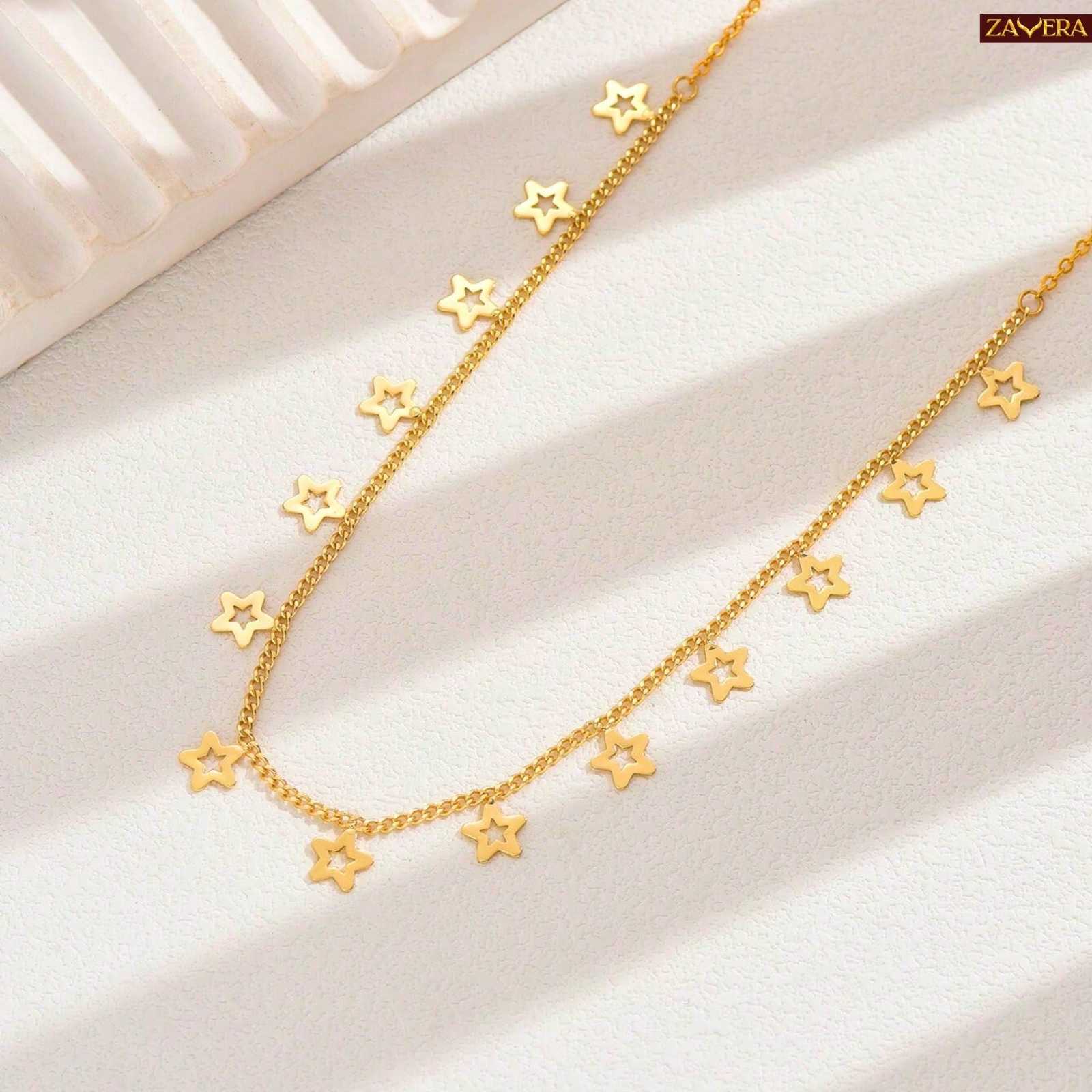 Minimalist Sequined Little Heart Gold Plated Necklace