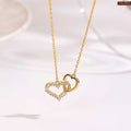 Minimal Twin Heart Gold Plated Pendant for Women