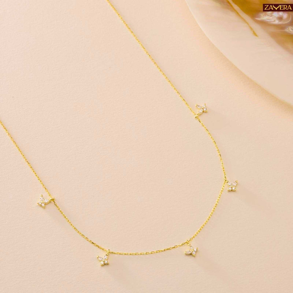 Twinkle Butterfly Gold Plated Necklace For Women