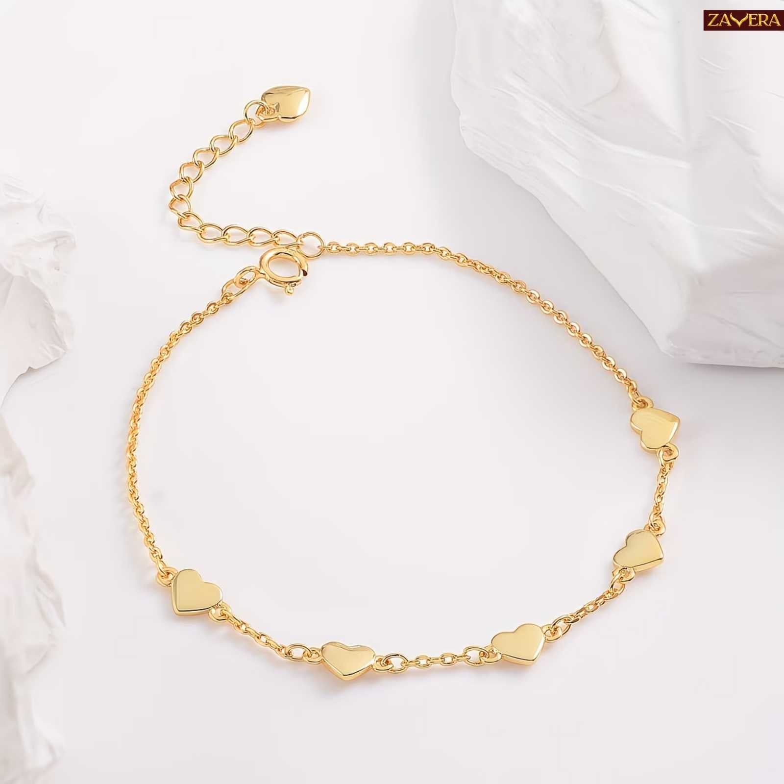 Minimalist Heart Gold Plated Bracelet For Women