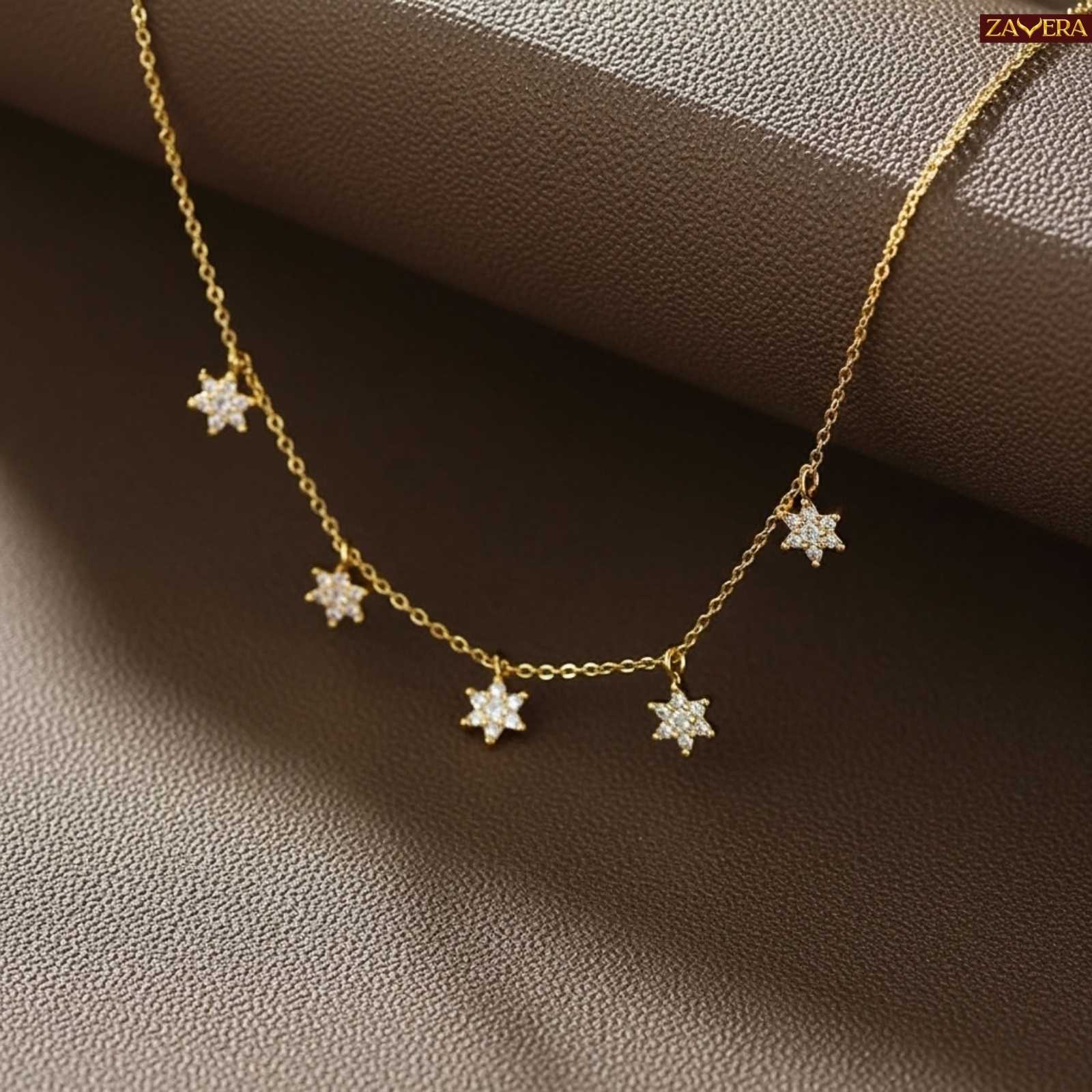 Minimal Celestial Charm Gold Plated Necklace For Women