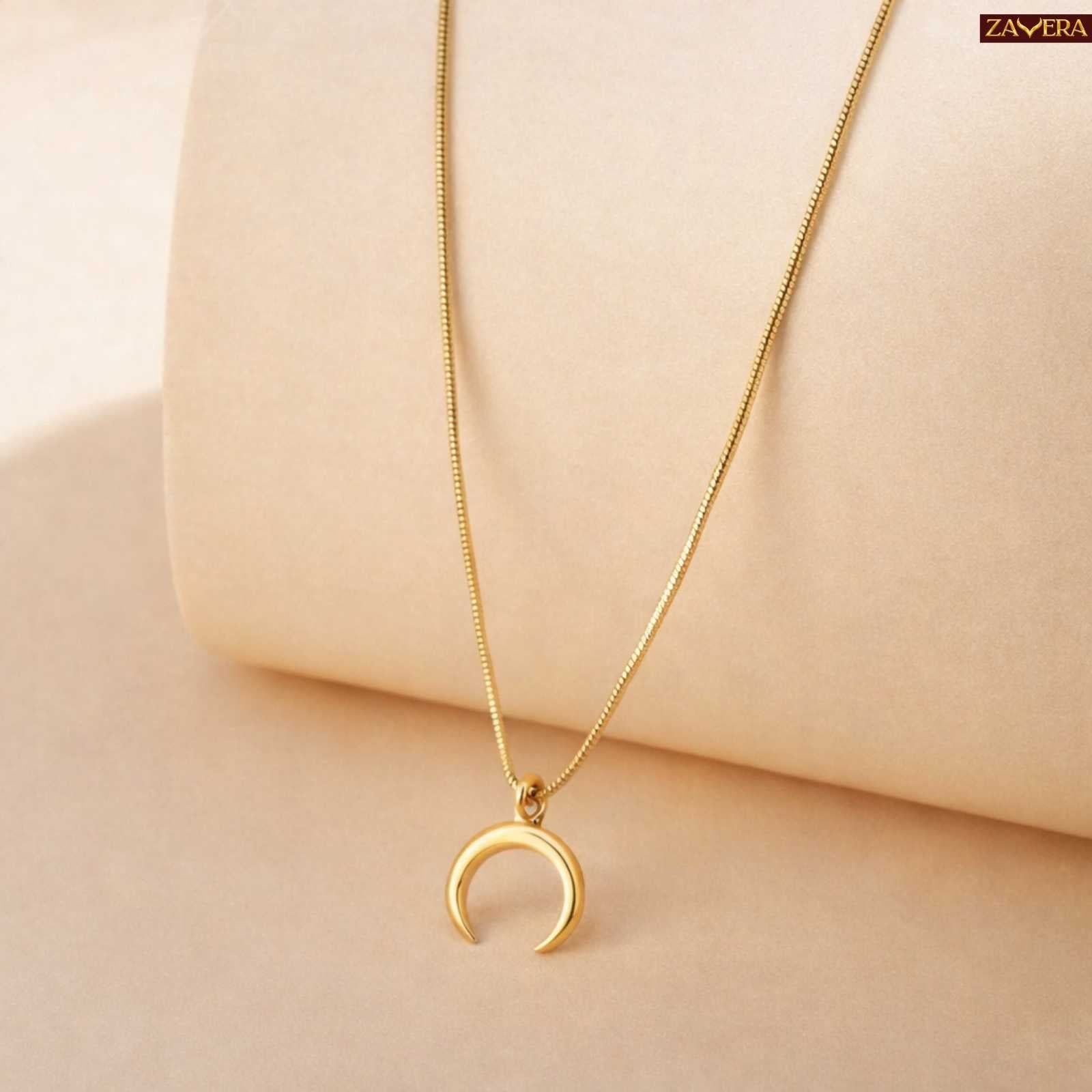 Half Moon Gold Plated Pendant for Women