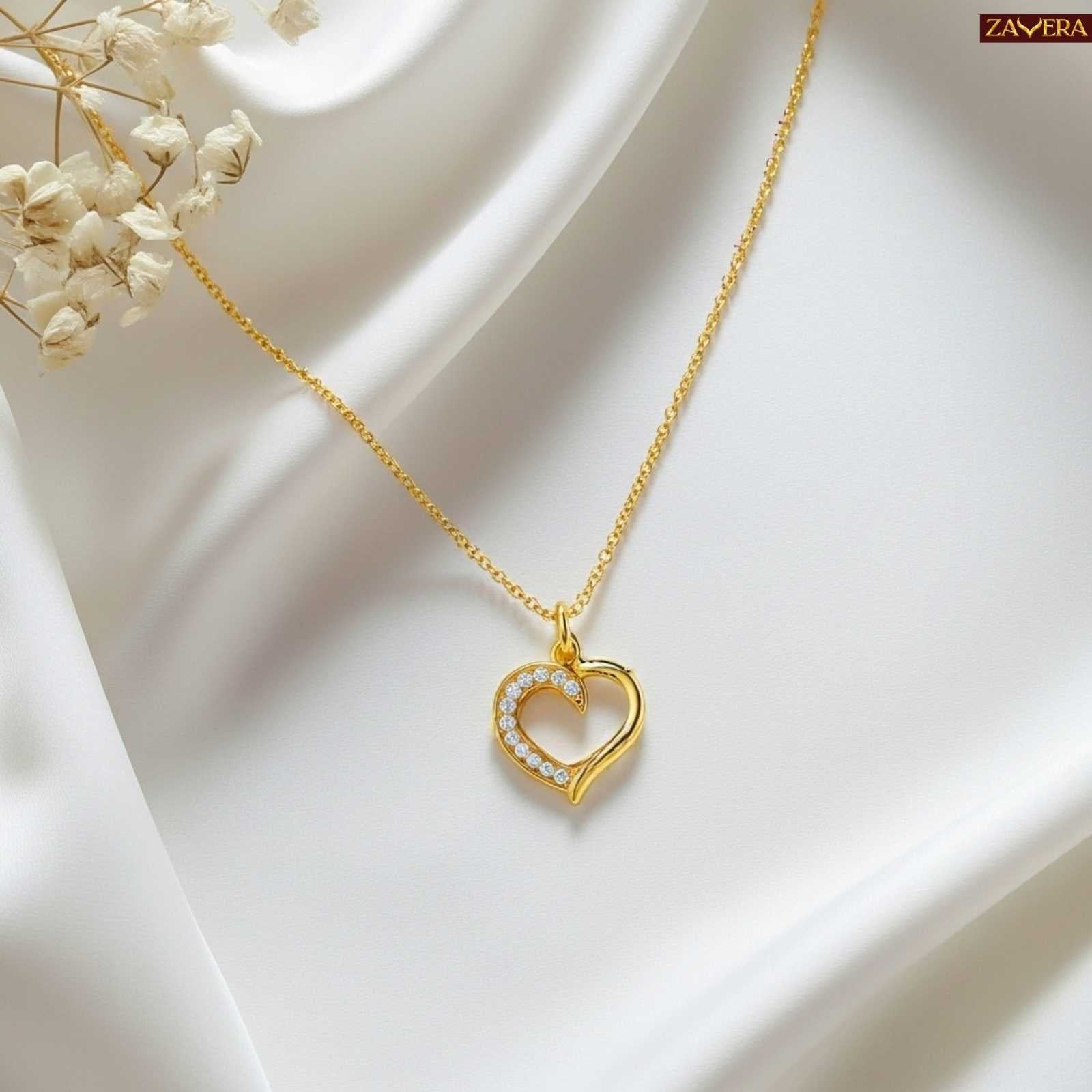 Valentine Heart Gold Plated Pendant For Women