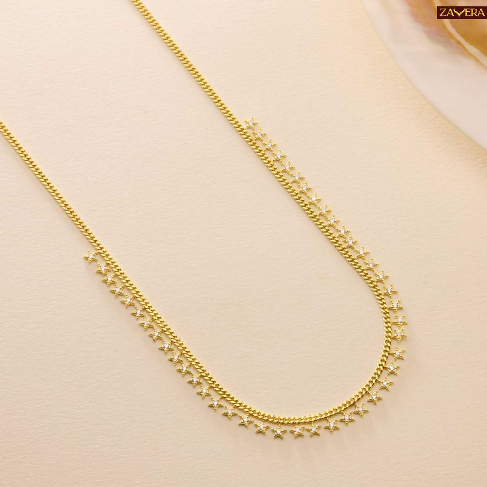 Minimalist Sequined Star Gold Plated Necklace For Women