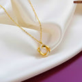 Crystal Circle Gold Plated Pendant For Women