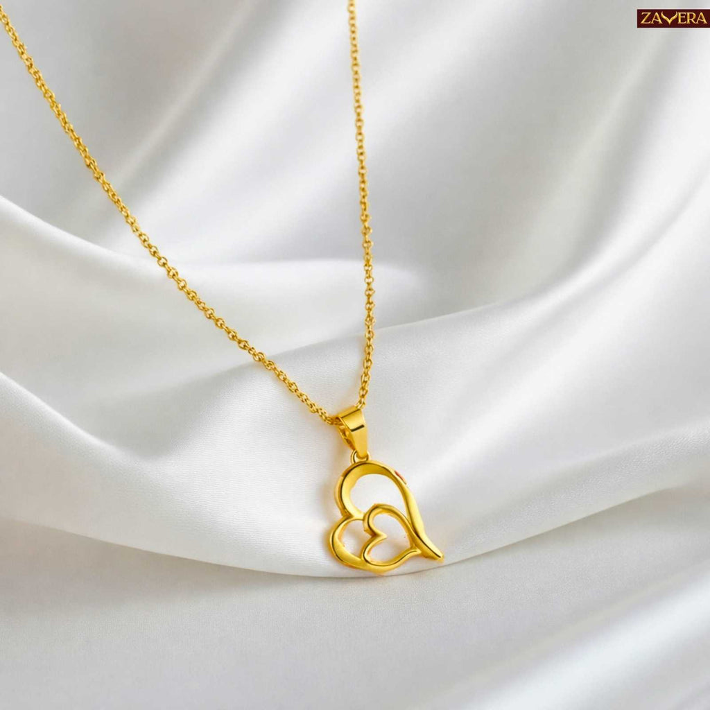 Two Hearts One Soul Gold Plated Pendant For Women