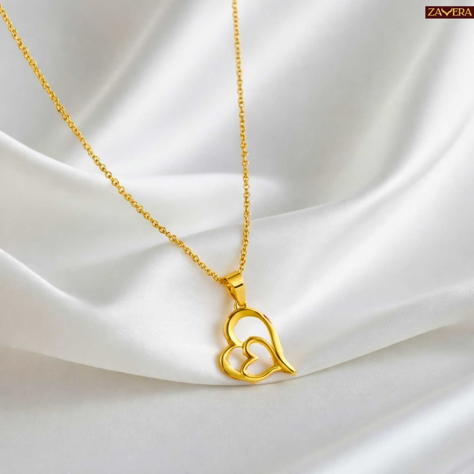 Two Hearts One Soul Gold Plated Pendant For Women