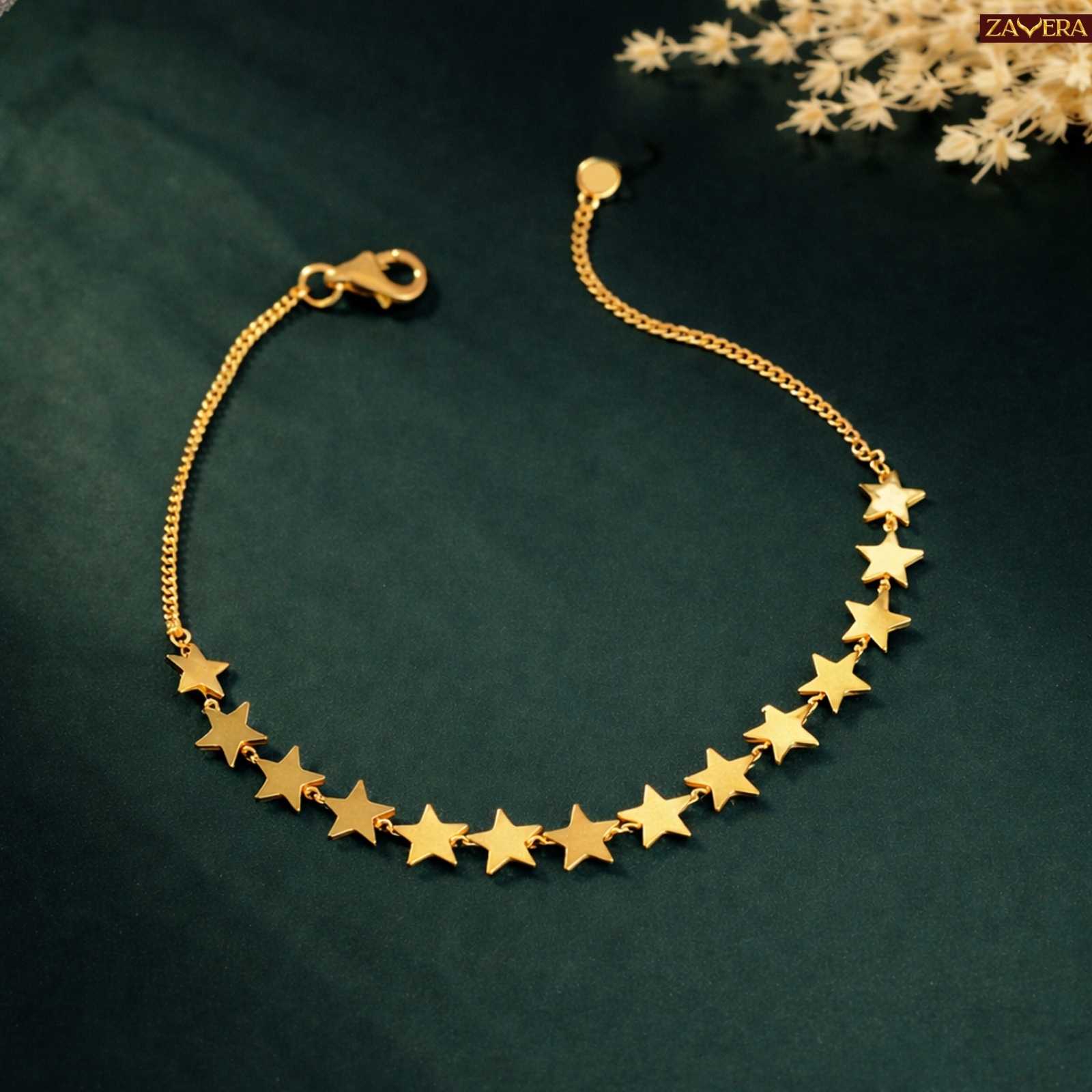 Star Chain Gold Plated Bracelet For Women