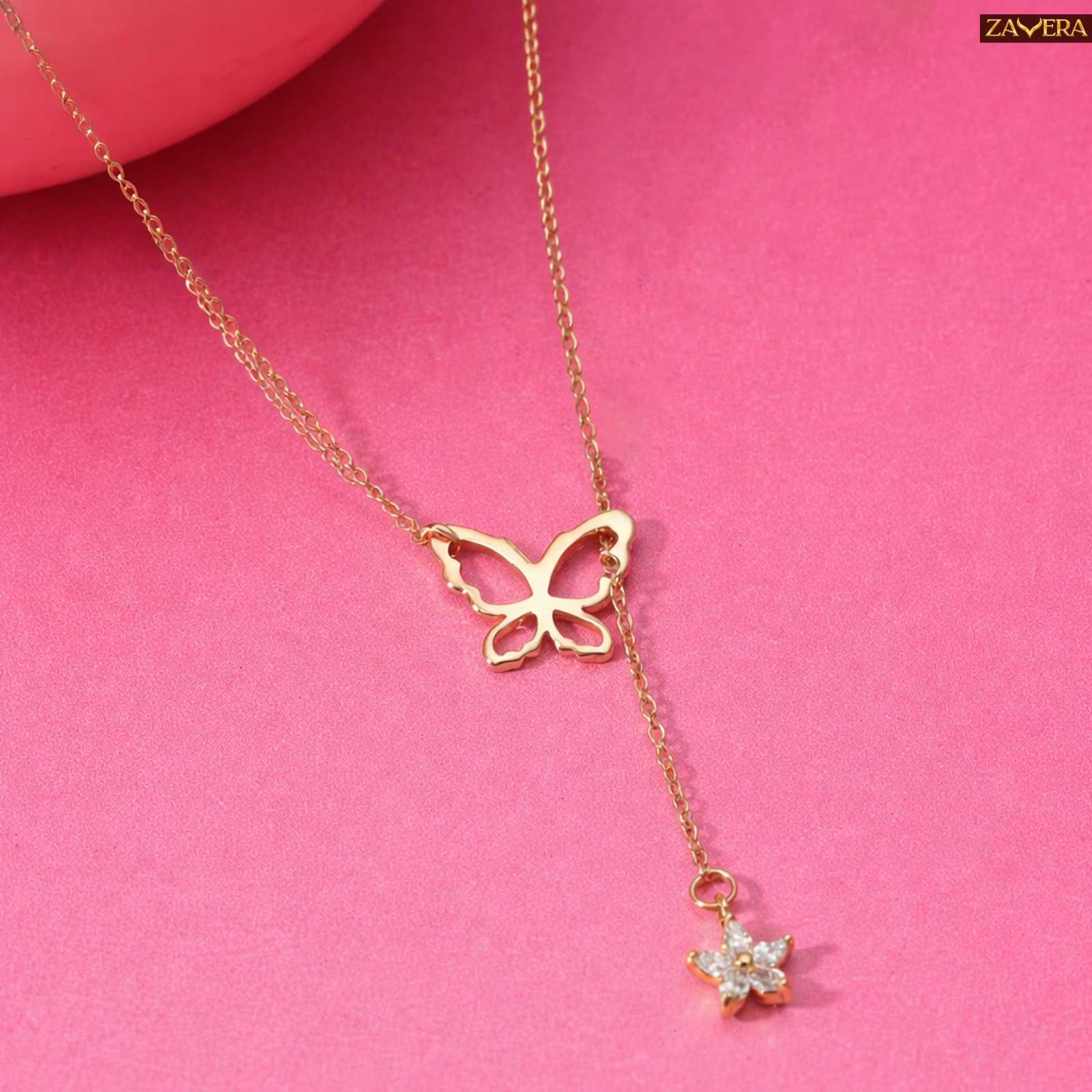 Cute Dainty Butterfly Gold Plated Pendant