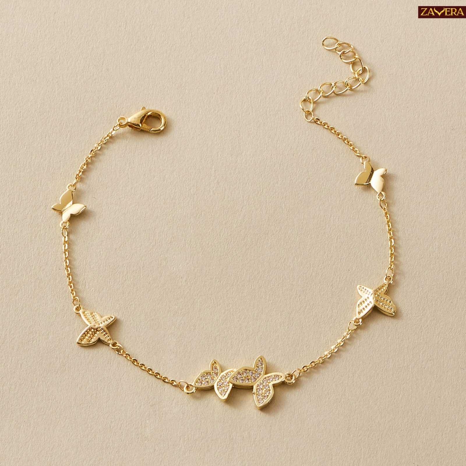 Butterfly Decorative Gold Plated Bracelet
