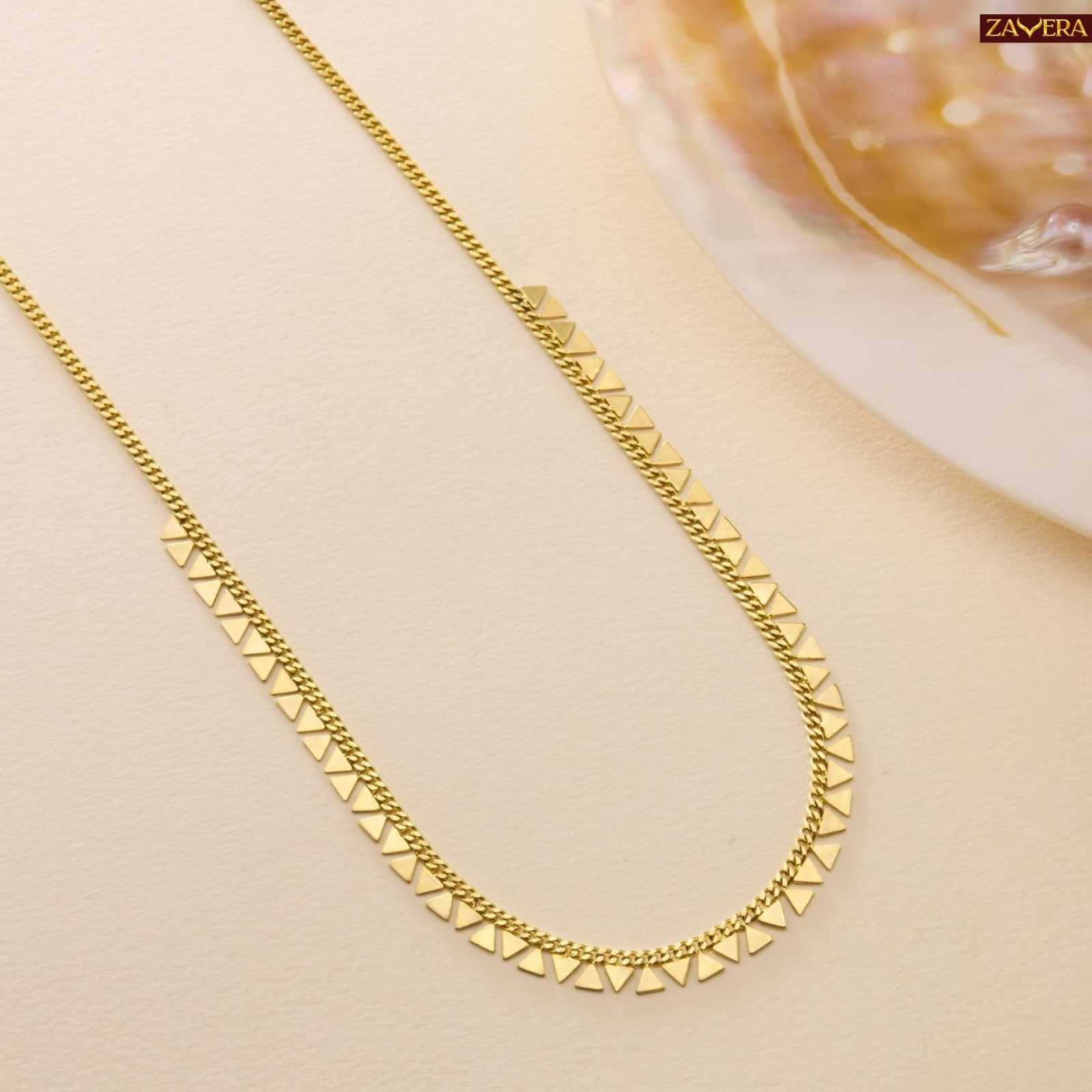 Minimalist Triangle Motif Gold Plated Necklace For Women