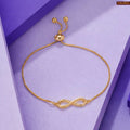 Infinity Charm Gold Plated Adjustable Bracelet For Women