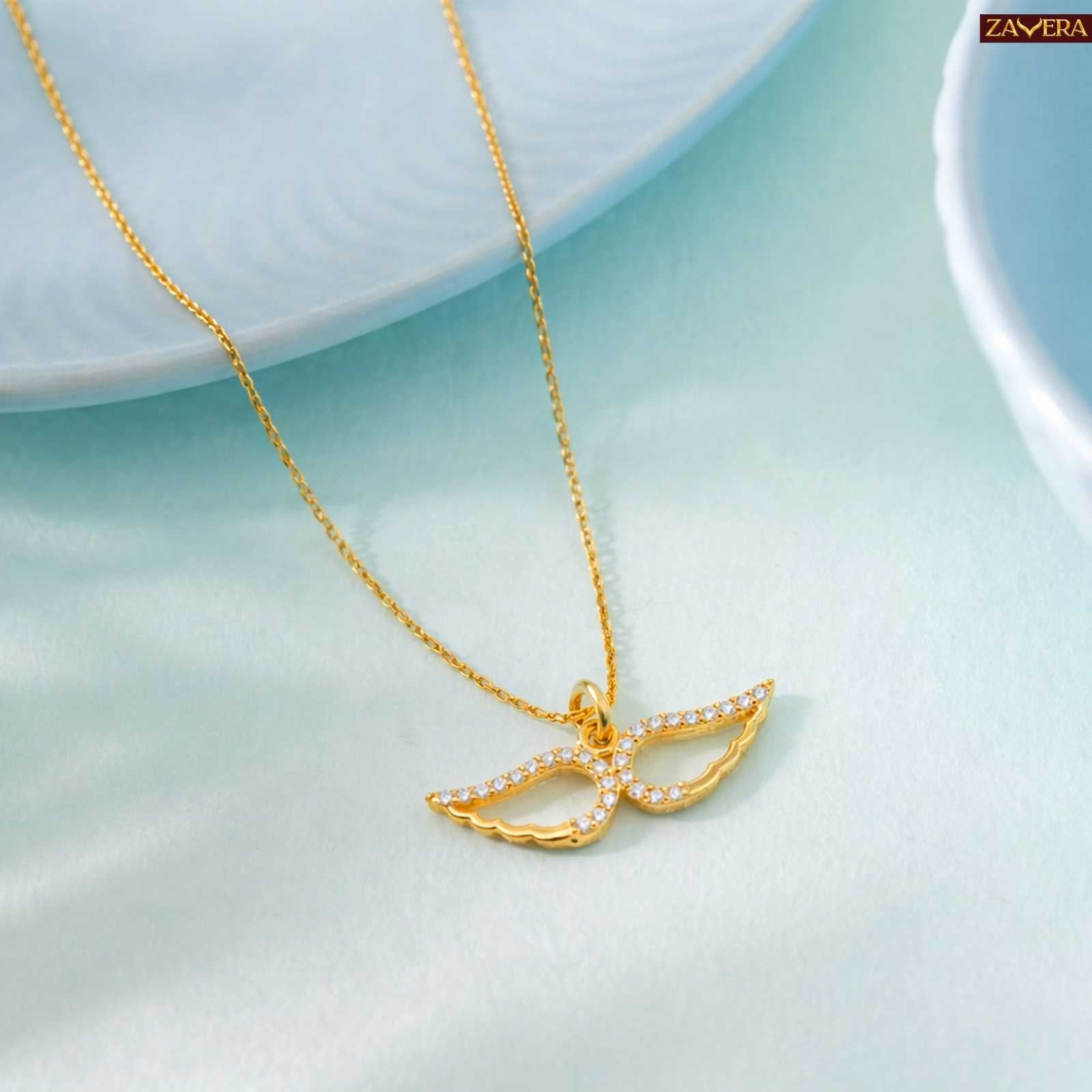 Angel Wings Gold Plated Pendant For Women
